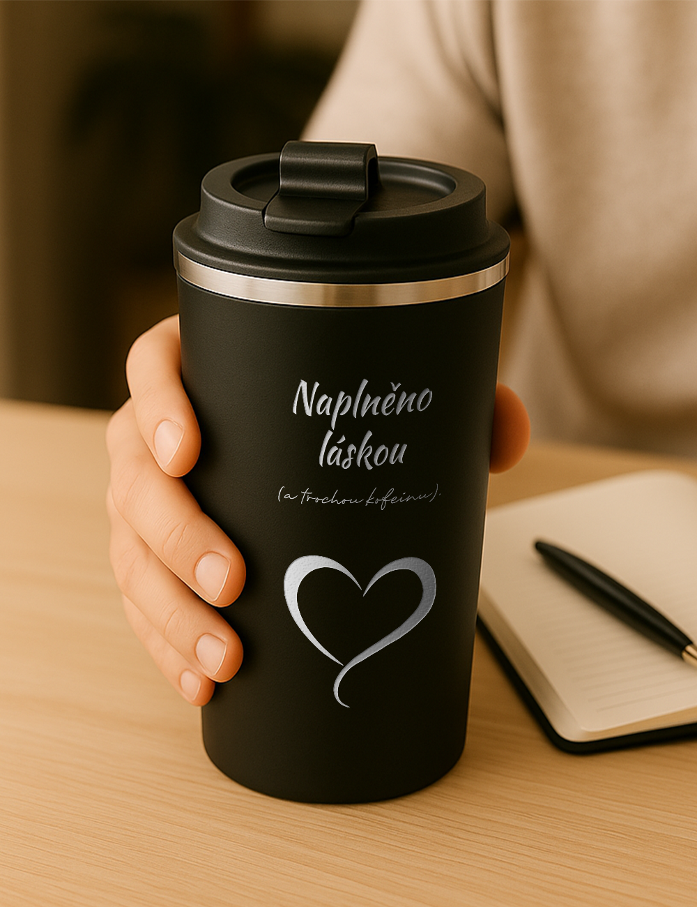 Nerezový termohrnek NASSAU- Naplněno láskou(a trochou kofeinu)