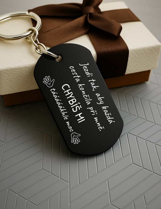 Klíčenka P001-Jezdi opatrně